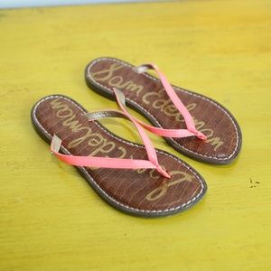 SAM EDELMAN pink patent leather sandals